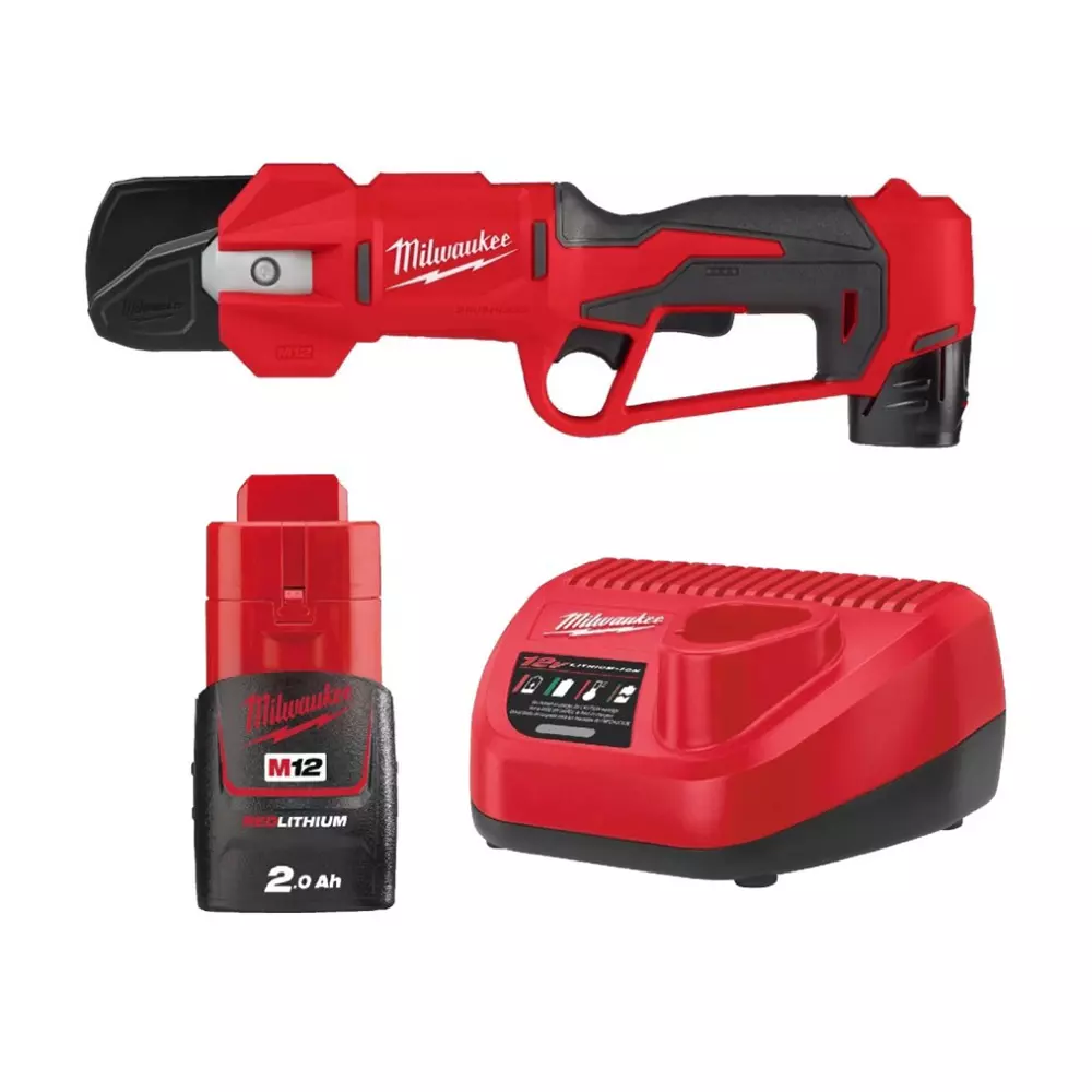 Sécateur Brushless 12V - M12 BLPRS-202 - MIWAUKEE - avec 2 batteries 12V 2.0Ah - chargeur - 4933480115