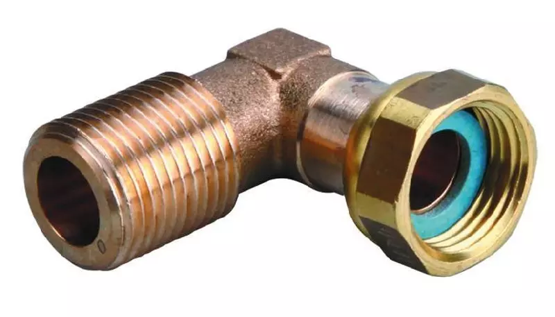 Raccord coudé GURTNER 90° laiton mâle femelle - écrou 15x21 - 24217N.K