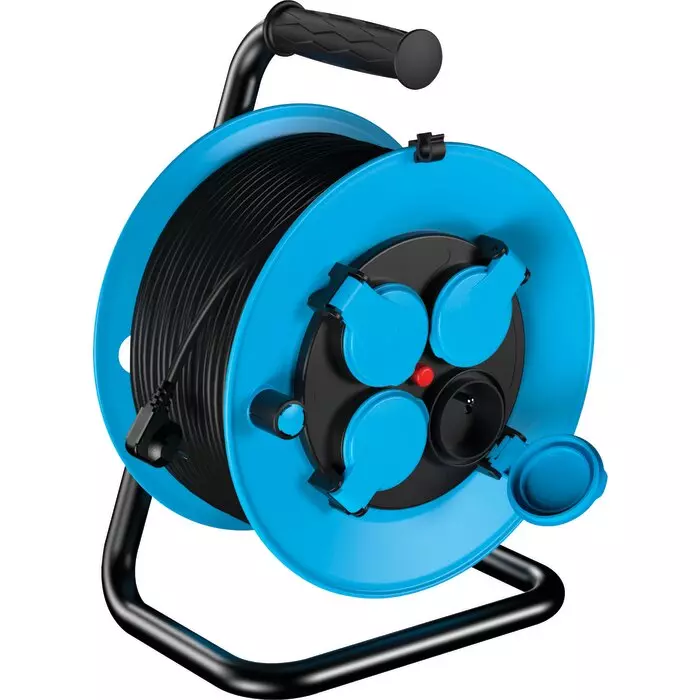 Enrouleur avec 4 prises étanches (IP44) et section de câble 2,5m² - 20M - BRICODEAL - 243060