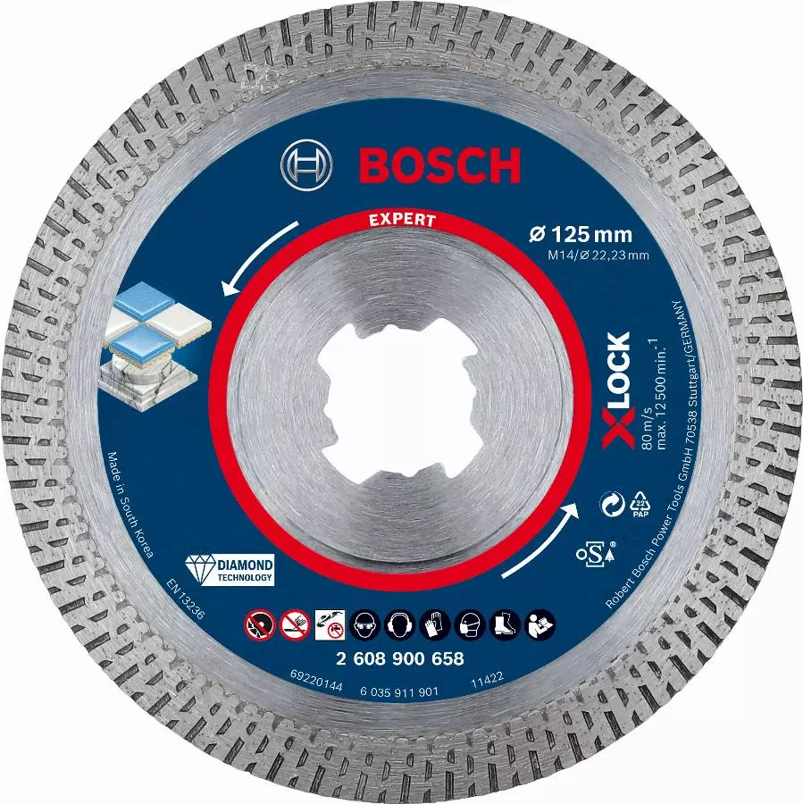 Disque diamant X-Lock Best Hard Ceramic Expert BOSCH 125 mm - 2608900658