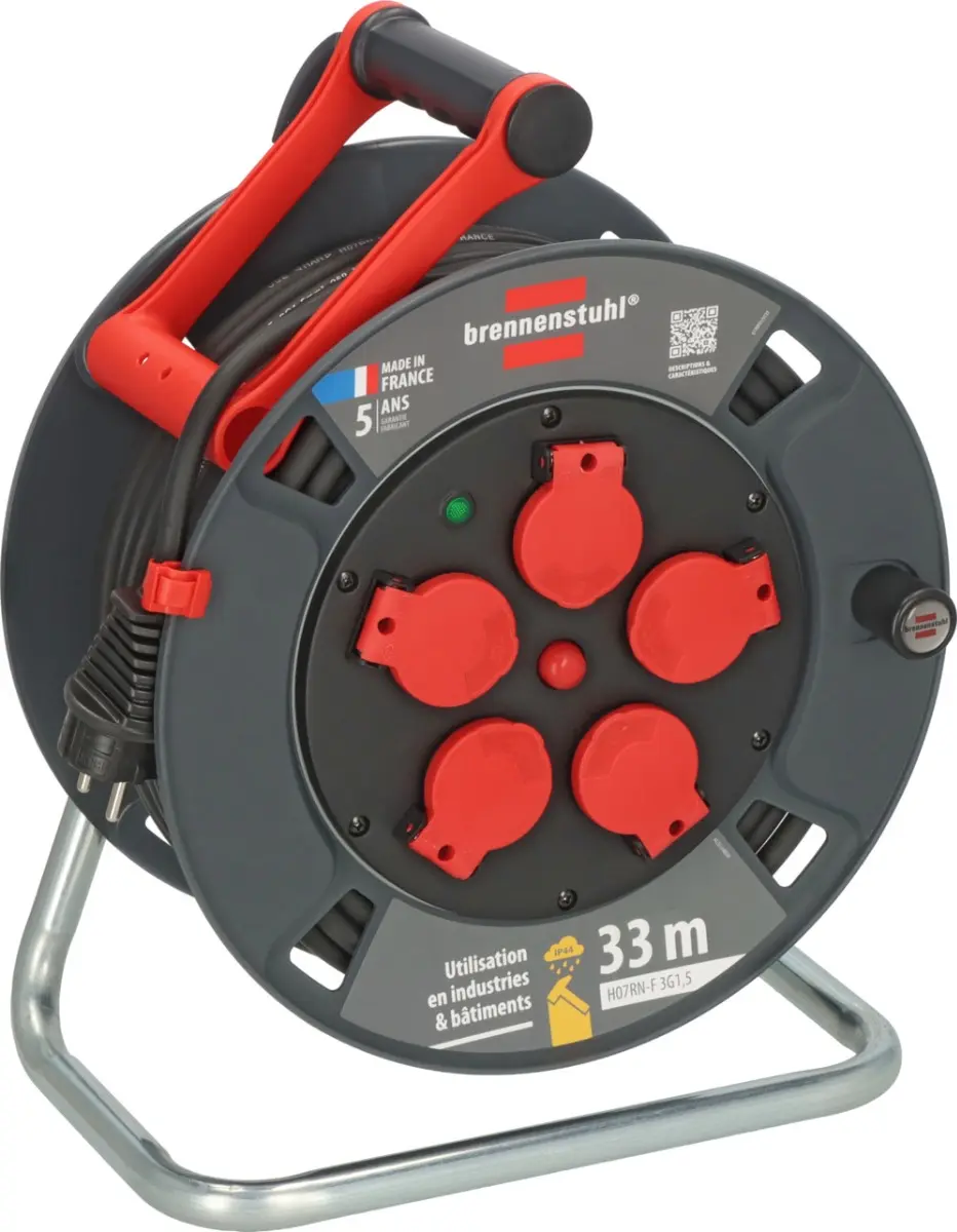 Enrouleur de câble 300 KU 3101 Professional, 33m H07RN-F 3G1,5, IP44 - BRENNENSTUHL - 9231301100