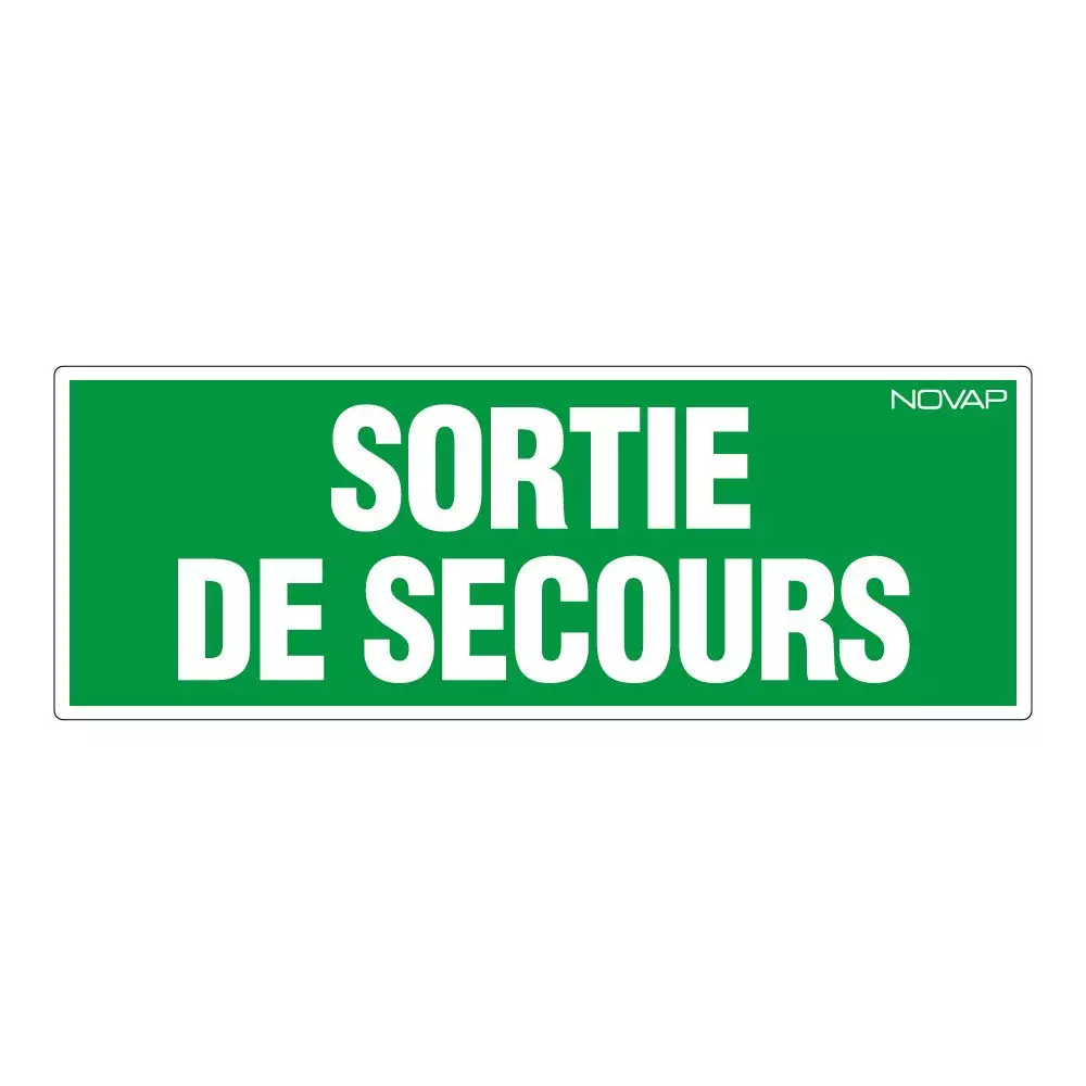 Panneau polystyrène choc Sortie de secours - Rigide 330 x 120 mm - NOVAP - 4140391