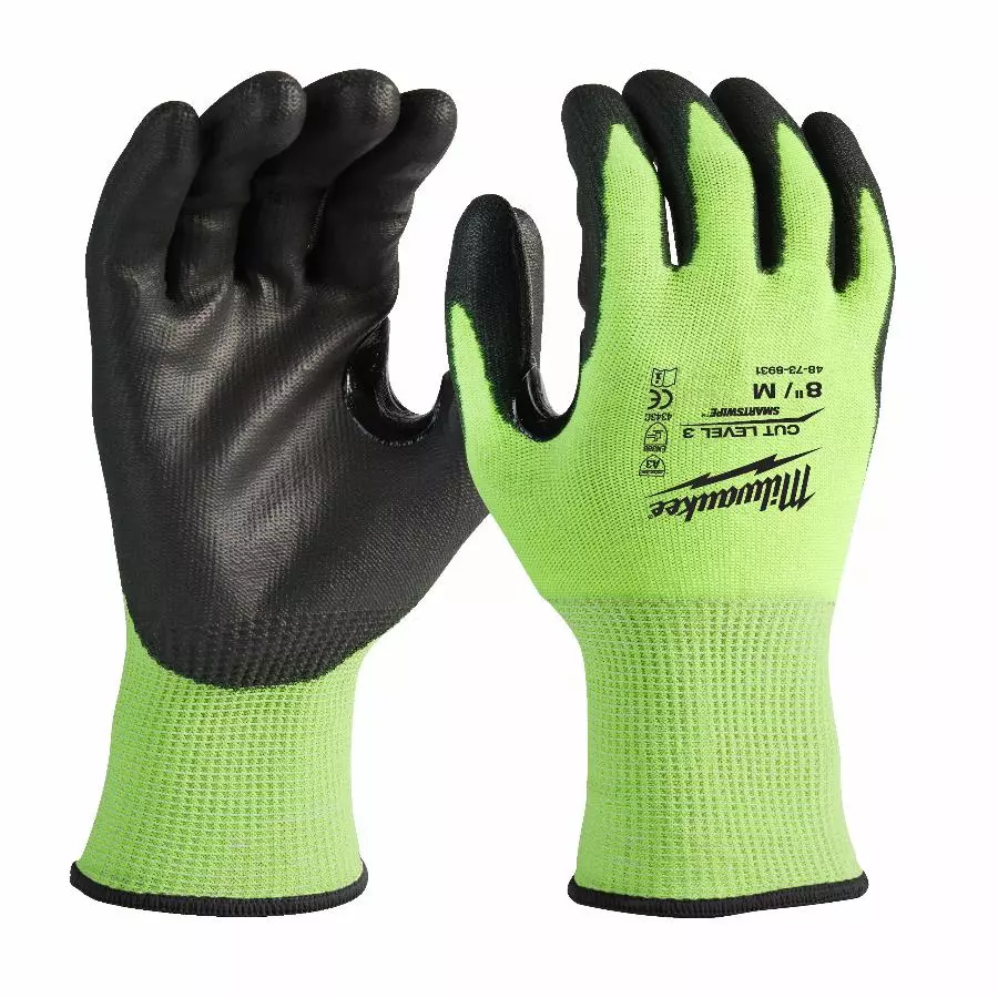 Gants MILWAUKEE HV Anti coupure niveau 3/C - Taille 9 - 4932478132