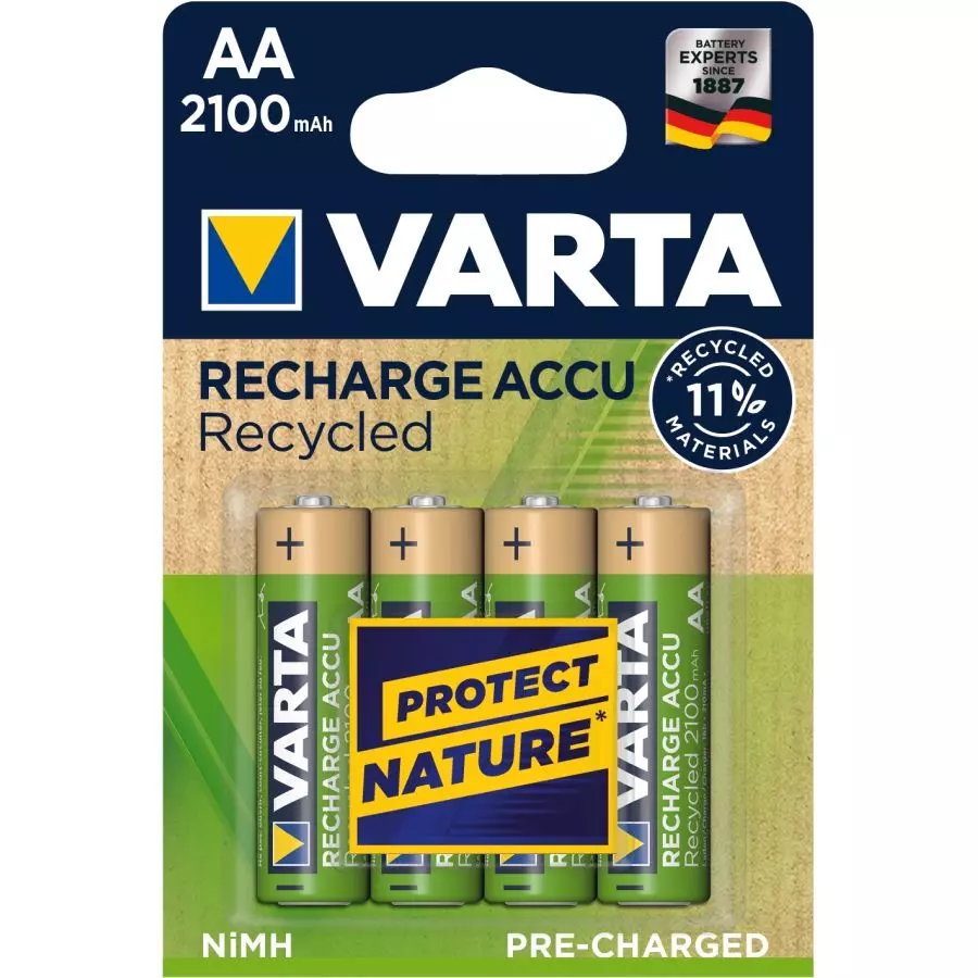 Piles rechargeable VARTA Accu Recycle - AA - 2100mAh - Blister de 4 - 56816101404