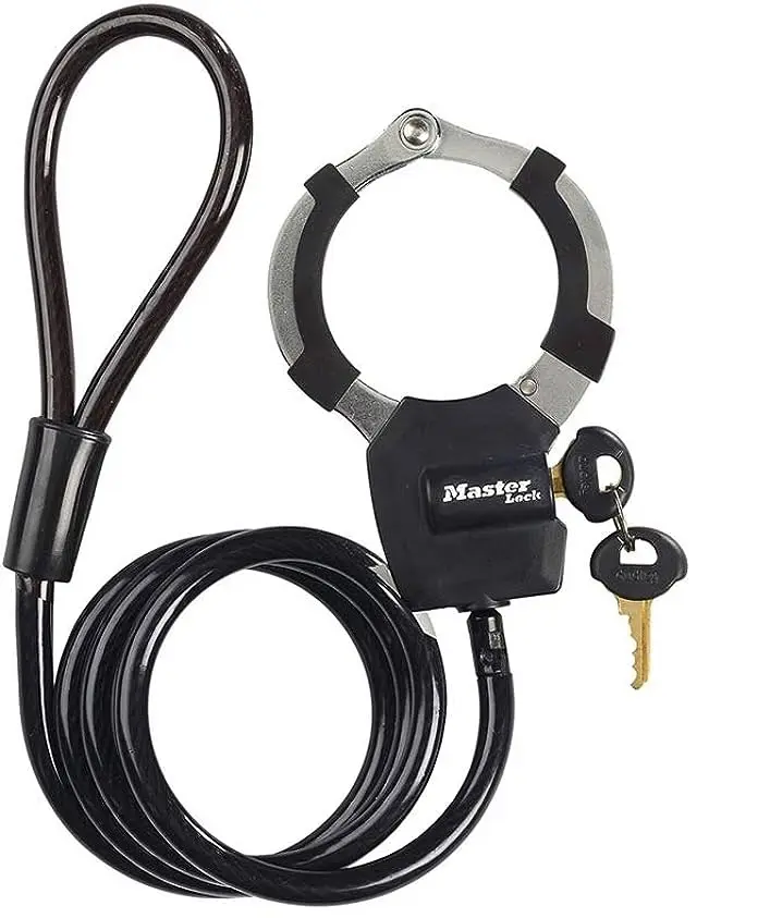 Câble antivol à clé avec menotte MASTERLOCK 1 m x 8 mm de diamètre - 8275EURDPROBLK