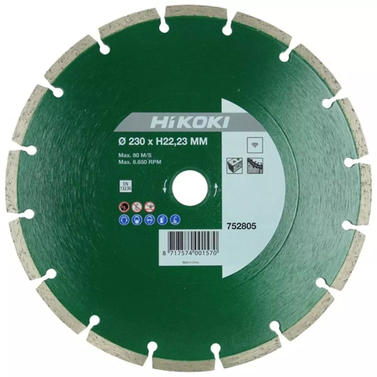 Disque diamant 125 x 22,2 x 7mm universel fritté - HIKOKI - 752802