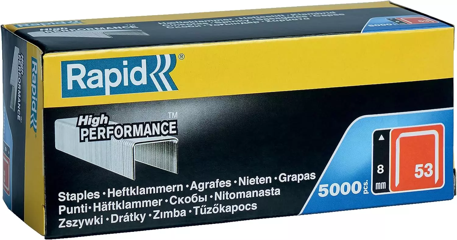 Agrafes en fil plat galvanisés n° 53/08 mm - 5000 pièces - Boite en carton - RAPID-ISABERG - 11857050 Agrafes en fil plat galvanisés n° 53/08 mm - 5000 pièces - Boite en carton - RAPID-ISABERG - 11857050