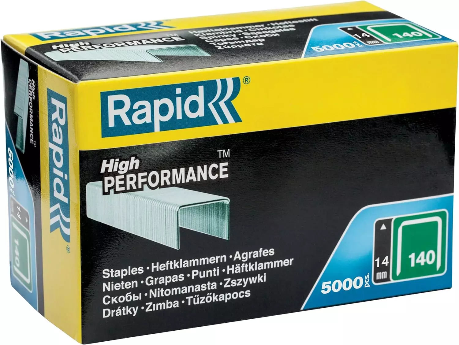 Agrafes en fil plat galvanisés n° 140/14 mm - 5000 pièces - Boite en carton - RAPID-ISABERG - 11915611 Agrafes en fil plat galvanisés n° 140/14 mm - 5000 pièces - Boite en carton - RAPID-ISABERG - 11915611