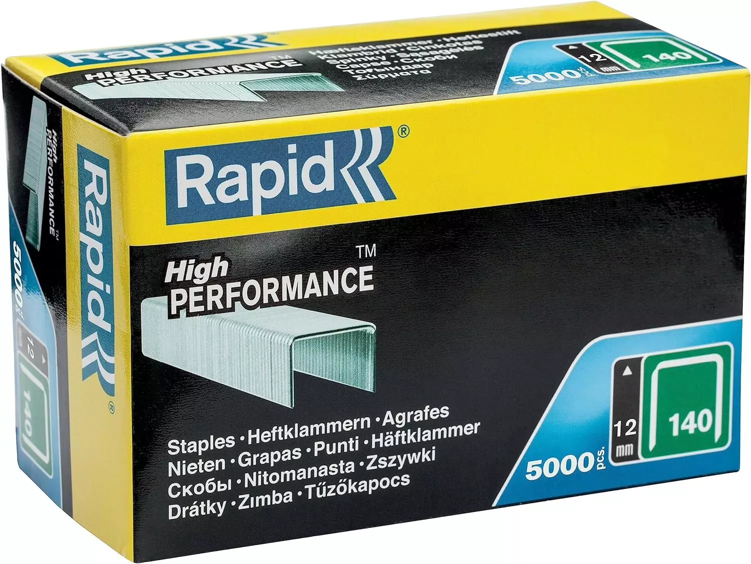 Agrafes en fil plat galvanisés n° 140/12 mm - 5000 pièces - Boite en carton - RAPID-ISABERG - 11912311 Agrafes en fil plat galvanisés n° 140/12 mm - 5000 pièces - Boite en carton - RAPID-ISABERG - 11912311