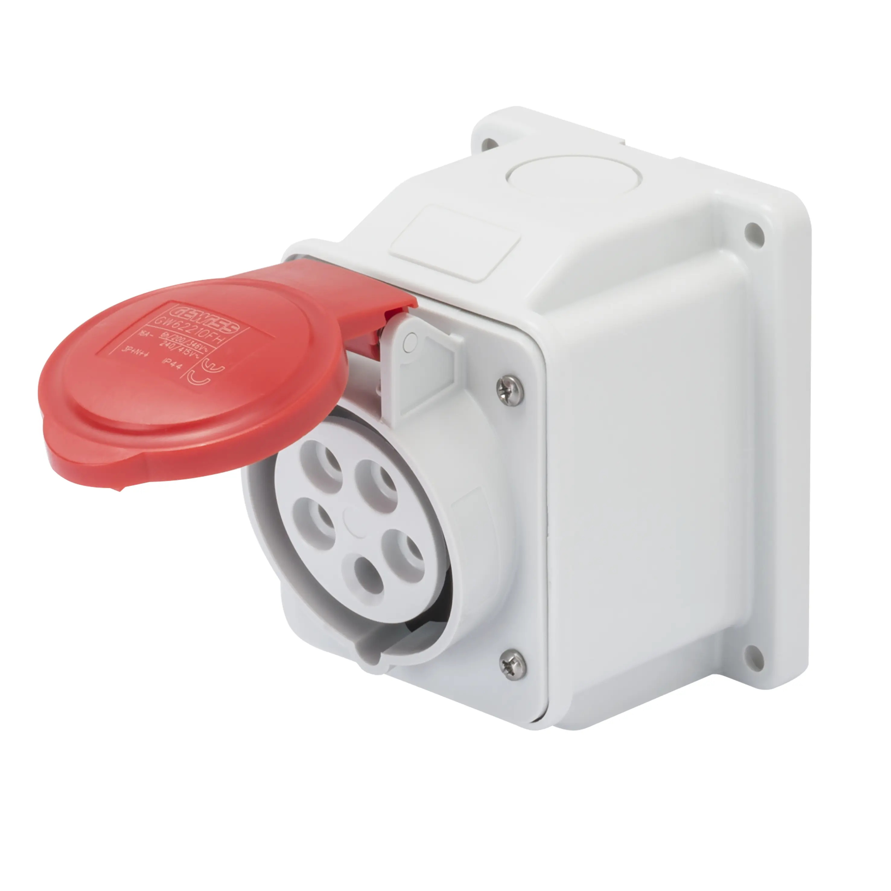 SOCLE MURAL FEMELLE IEC DE PR.10°PR.SAI.3P+N+T 32A 400V 6H
