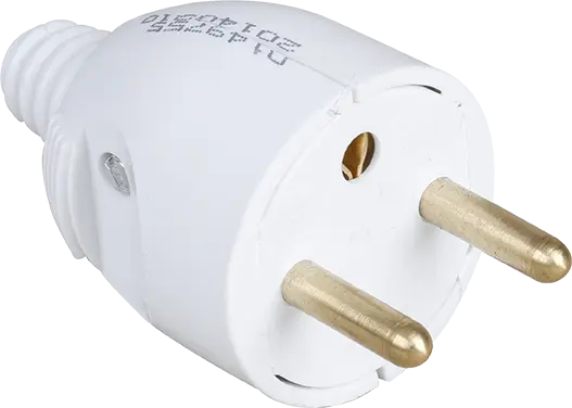 Fiche mâle portefeuille 2P+T 16 A droite blanche - EUROHM - 61020