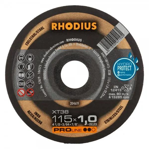 Disque à tronçonner - XT38 - D125X1.0X22.23 - RHODIUS - 204621