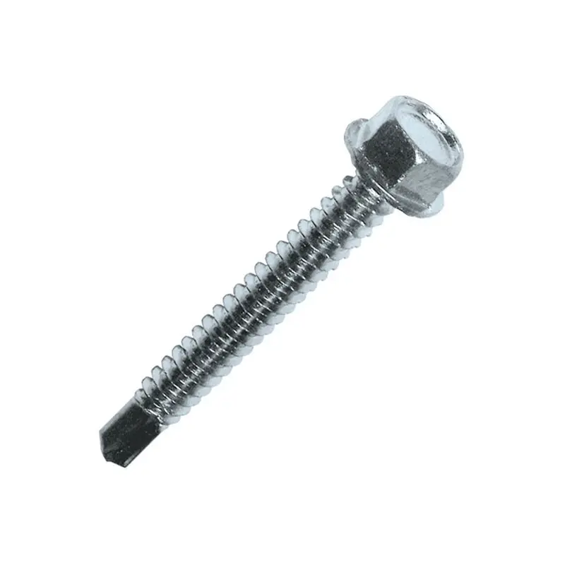 Vis autoperceuse acier zingué blanc tête hexagonale - 6,3 mm x 25 mm - Assemblage 14 mm - Boite de 250 - SCELL IT - THT10-63025