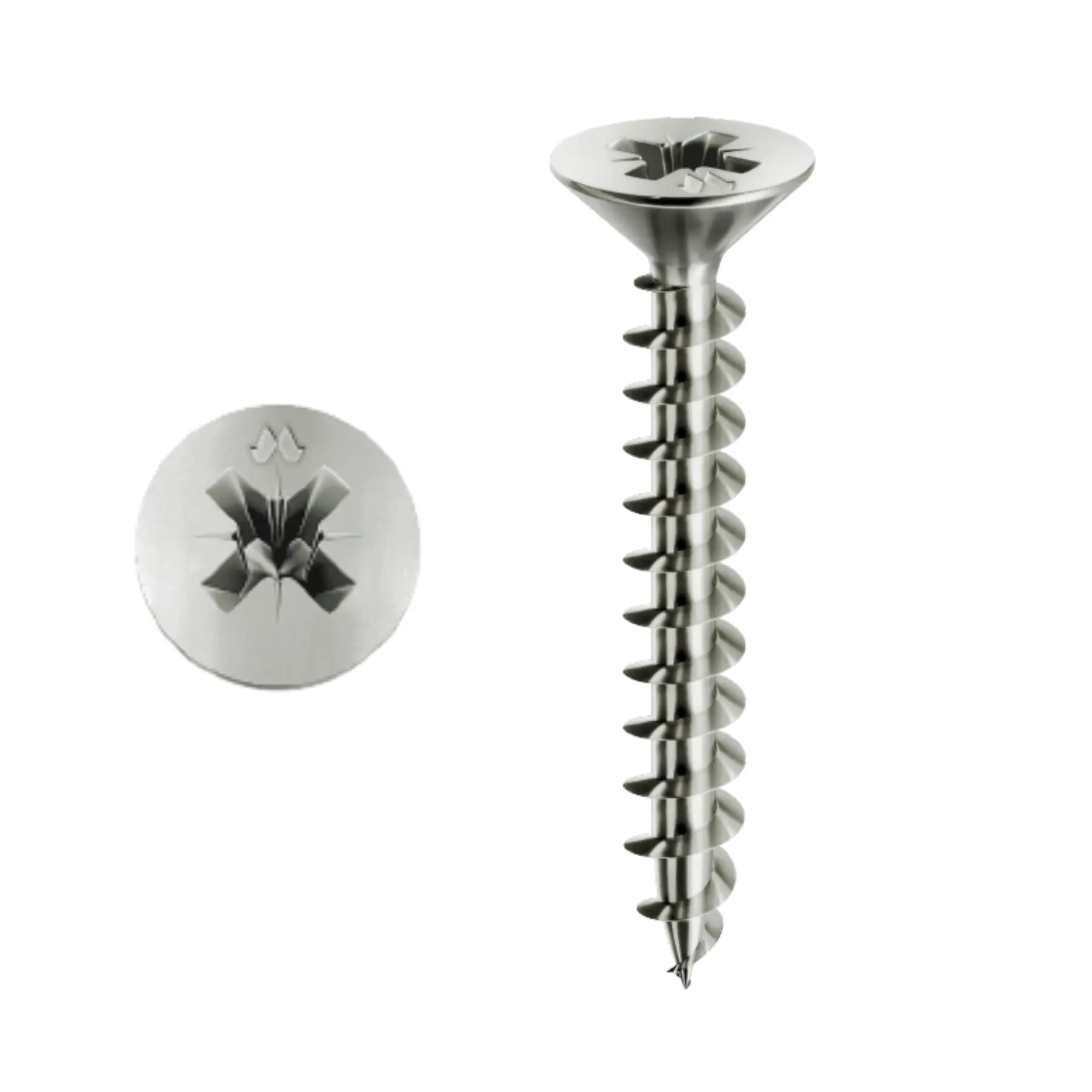 Vis MUSTAD Panelvit Tête cylindrique Pozidriv - Filetage total - Zingué Blanc - Ø5x50mm - Boite de 200 - PVACZP500500C8C