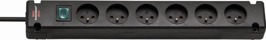 Multiprise Bremounta 6 prises BRENNENSTUHL - 3m - H05VV-F3G1.5 avec interrupteur - noir - 1150651316