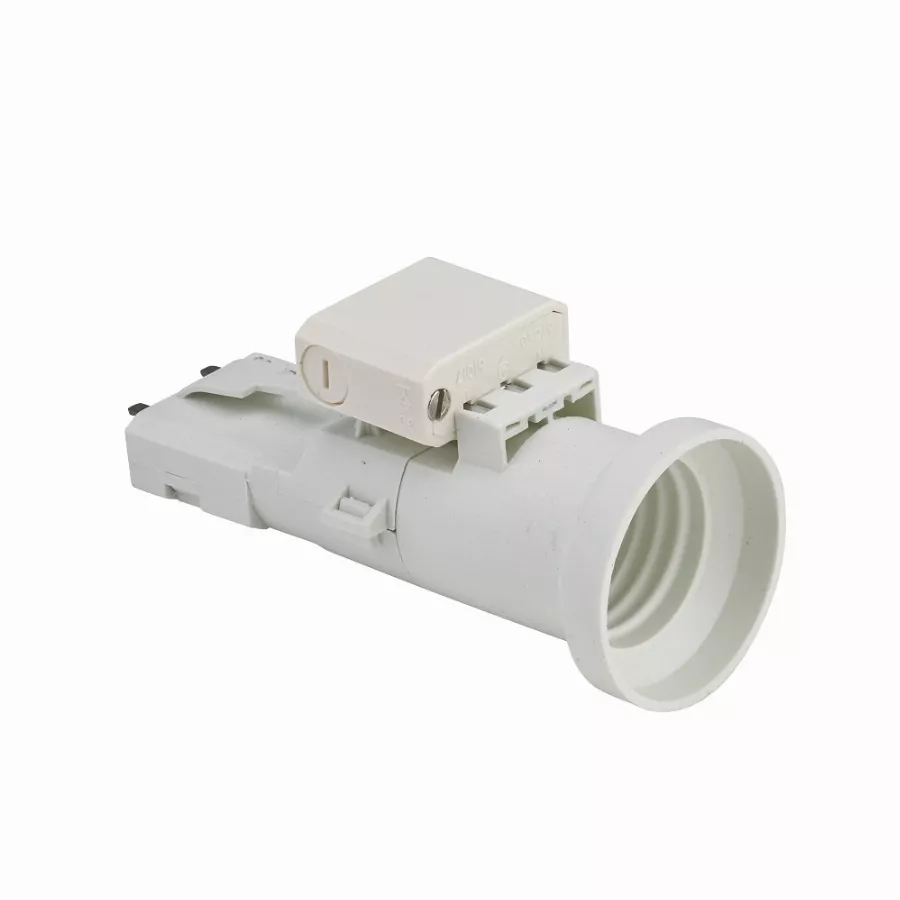 Douille DCL provisoire E27 + Fiche DCL 2 ampères 250v 500w maxi NF DEBFLEX Blanc - 712780 Douille DCL provisoire E27 + Fiche DCL 2 ampères 250v 500w maxi NF DEBFLEX Blanc - 712780