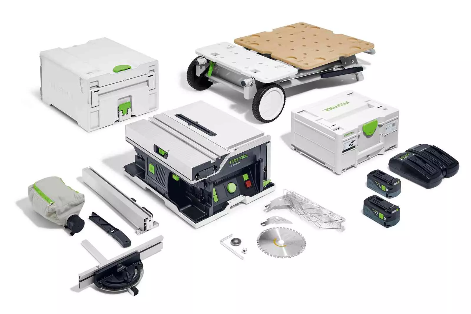 Scie circulaire sur table sans fil CSC SYS 50 EBI-SET - FESTOOL - Avec 2 batteries 18V 5Ah - chargeur double - chariot - systainer - accessoires - 577379 Scie circulaire sur table sans fil CSC SYS 50 EBI-SET - FESTOOL - Avec 2 batteries 18V 5Ah - chargeur double - chariot - systainer - accessoires - 577379