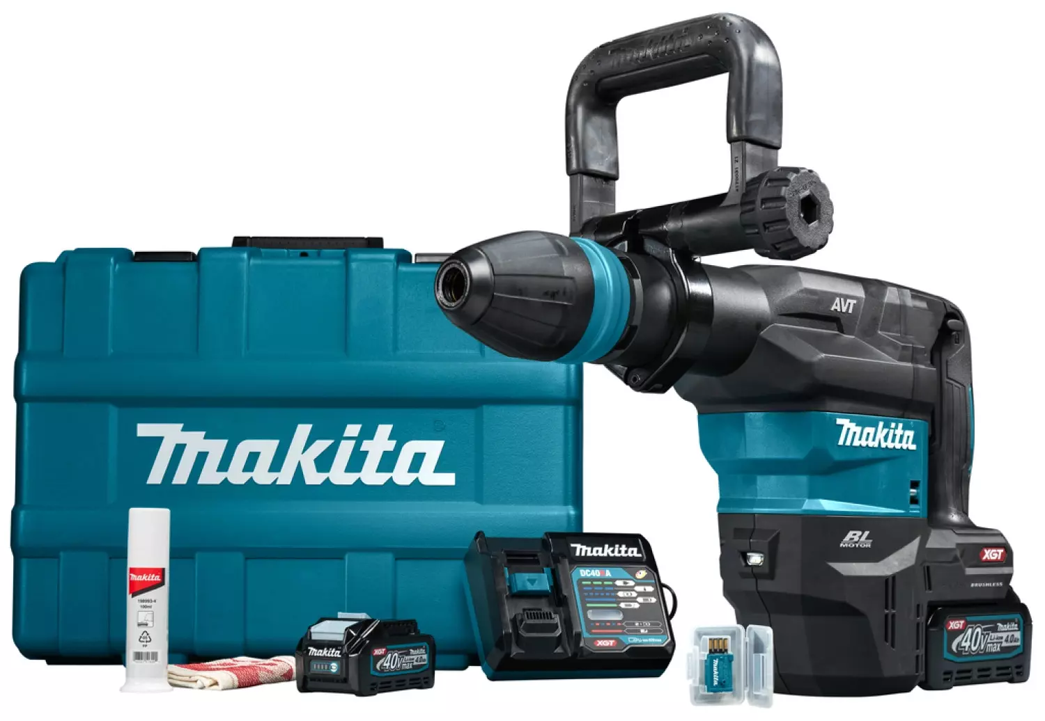 Perforateur-burineur SDS+ 40V Max XGT - MAKITA - avec 2 batteries 40V 4.0Ah - chargeur - Bluetooth - MakPac - DC40RA - HR005GM202 Perforateur-burineur SDS+ 40V Max XGT - MAKITA - avec 2 batteries 40V 4.0Ah - chargeur - Bluetooth - MakPac - DC40RA - HR005GM202