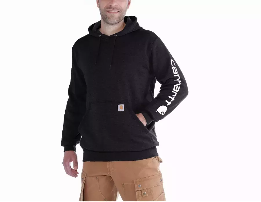 Sweatshirt CARHARTT Sleeve Logo Hooded Noir T.S - K288-BLK-S