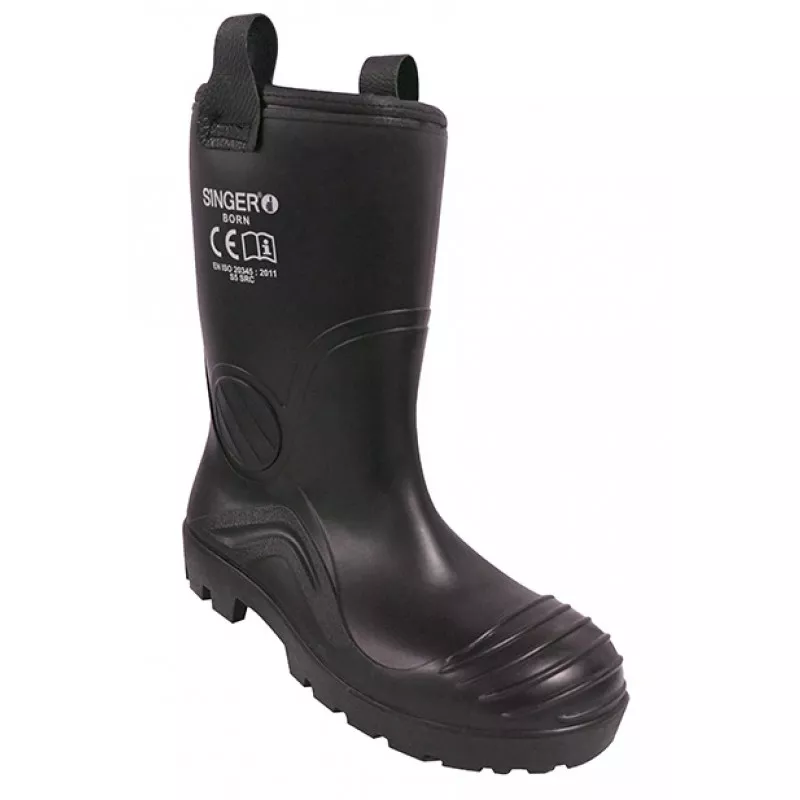 Bottes SINGER PVC Noire fourrée - Spécial froid S5 SRC - BORN