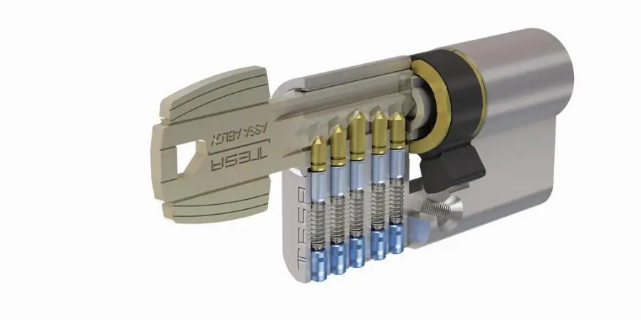 Cylindre de sûreté nickelé T5C TESA 100mm 50x50 - MV3 variure 78565B - 50305050NKA