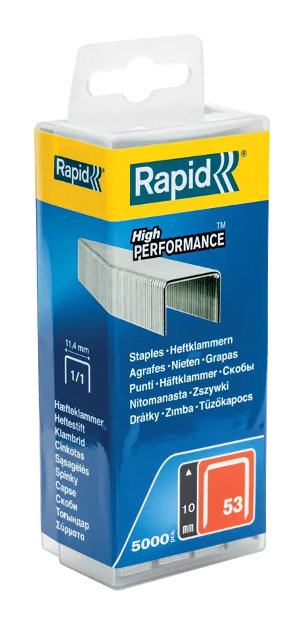Agrafes en fil fin n°53/10 mm - RAPID - bte 5000 - 40303085