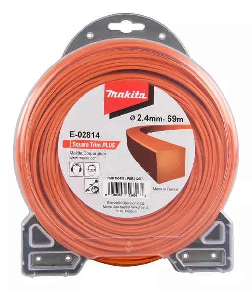 Fil carré Square Trim+ MAKITA 2,4 mm x 69 m - E-02814 Fil carré Square Trim+ MAKITA 2,4 mm x 69 m - E-02814
