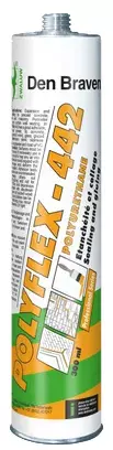 Mastic-colle polyuréthane - bâtiment - cartouche 300 ml - Polyflex 442 DEN BRAVEN - BLANC - 31000208