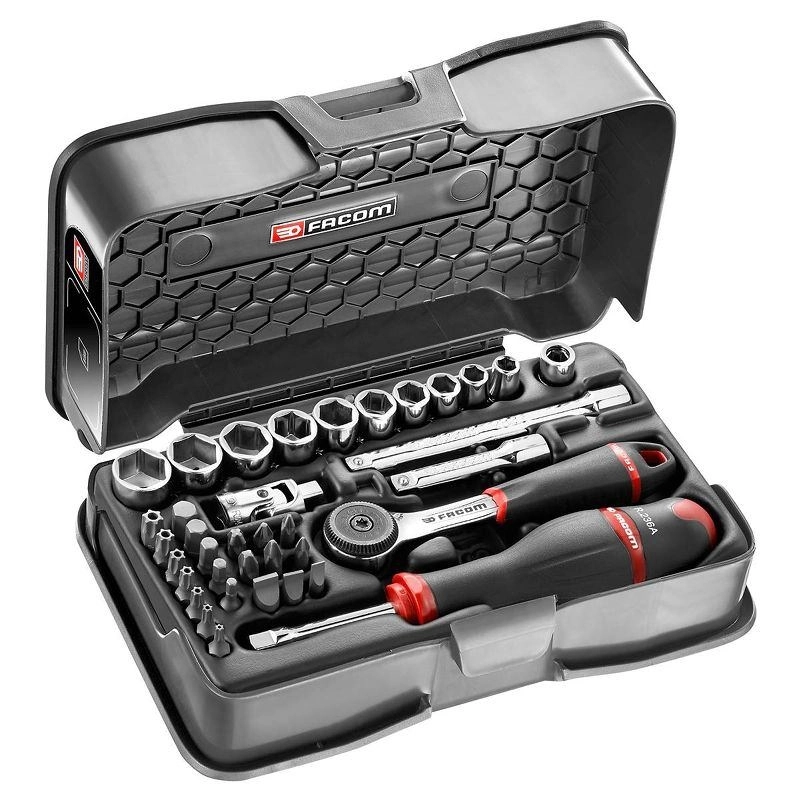 Coffret cliquet + douilles 1/4" 6 pans métriques FACOM - R.161-6P6 Coffret cliquet + douilles 1/4" 6 pans métriques FACOM - R.161-6P6