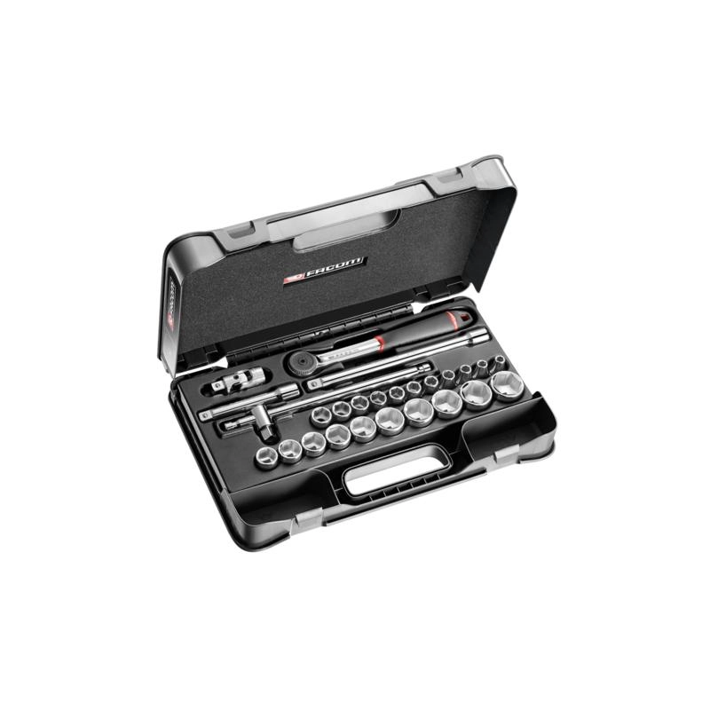 Coffret DBOX 26 pièces Cliquet étanche et douilles 1/2" 6 pans métriques FACOM - S.161-4P6PB Coffret DBOX 26 pièces Cliquet étanche et douilles 1/2" 6 pans métriques FACOM - S.161-4P6PB