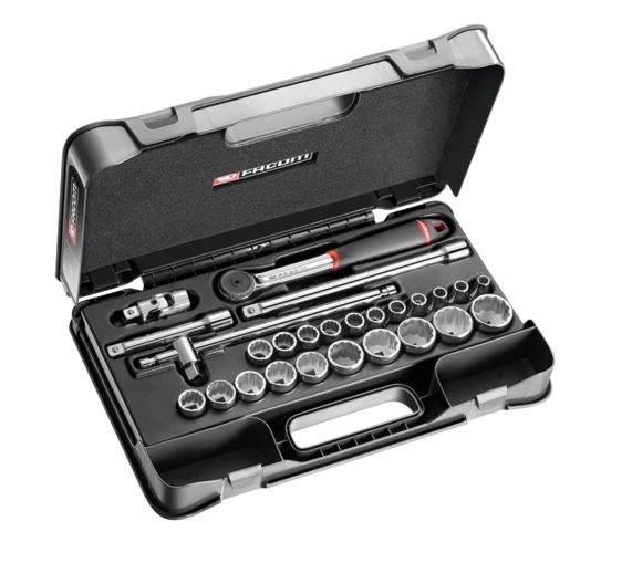 Coffret douilles 1/2" 12 pans métriques S.161B FACOM - 26 pièces - S.161-4P12 Coffret douilles 1/2" 12 pans métriques S.161B FACOM - 26 pièces - S.161-4P12