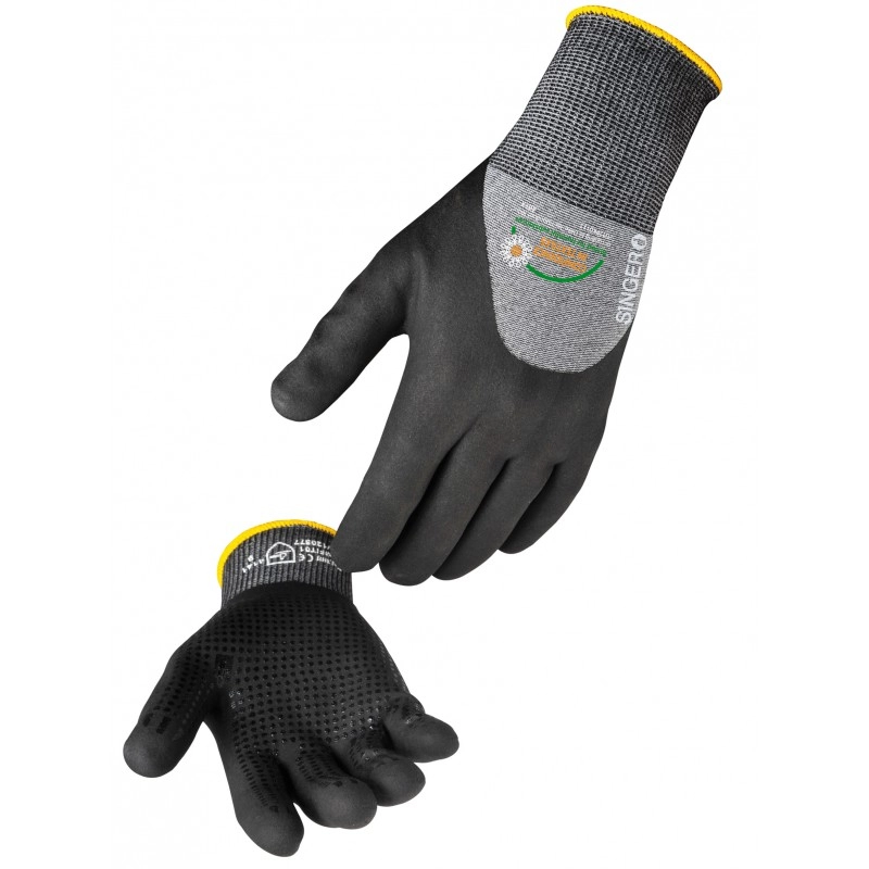 Gant 3/4 enduit avec picots sur la paume SINGER - Manutention en milieu humide - Taille 9 - NYMFIT01