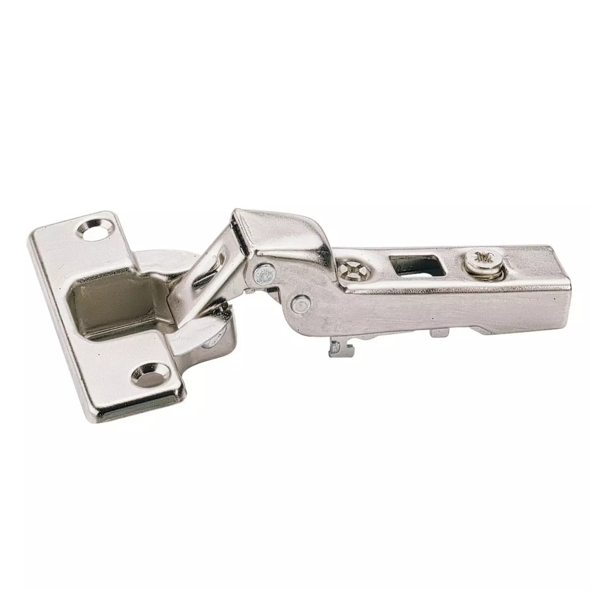 Charnière Intermat 9943 ouverture 110° en semi-applique - Base 3 mm - TH 43 pour porte 15 à 25 mm - À enfoncer - HETTICH - 48054