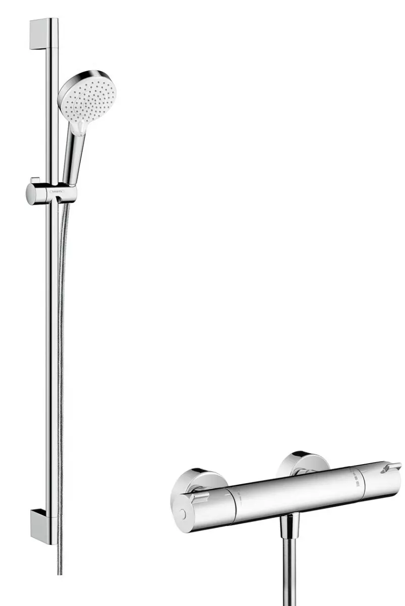 Combi douche Crometta  Vario avec barre 65 cm / Ecostat 1001 CL blanc/chromé - HANSGROHE - 27812400