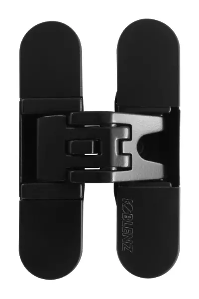 Kubica K6200 NR HD Charnière invisible 3D Bâtiment - Finition Noir - 45/60kg Ep mini 32mm - 1 pièce - KOBLENZ