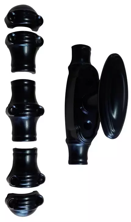 Crémone décorative fonctionnelle MAP noir mat à bouton - avec accessoire - 38454