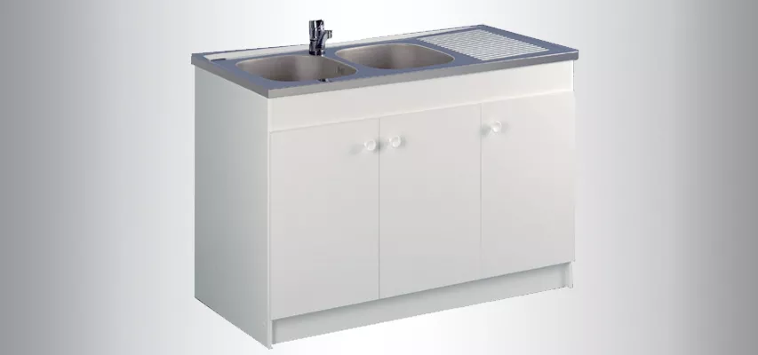 Meuble sous évier LIBERTY 2 portes AQUARINE L.100 cm - 200208 Meuble sous évier LIBERTY 2 portes AQUARINE L.100 cm - 200208