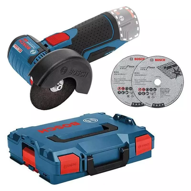 Meuleuse GWS 12V -76V-EC Ø76 mm - BOSCH - Sans batterie, ni chargeur - 3 Disques - L-Boxx - 06019F2003 Meuleuse GWS 12V -76V-EC Ø76 mm - BOSCH - Sans batterie, ni chargeur - 3 Disques - L-Boxx - 06019F2003