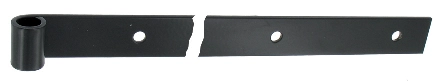 Penture droite - Bout carré percée - Epoxy noir - Hauteur : 40mm x épaisseur 6mm - Ø14 mm Longueur : 450MM Penture droite - Bout carré percée - Epoxy noir - Hauteur : 40mm x épaisseur 6mm - Ø14 mm Longueur : 450MM