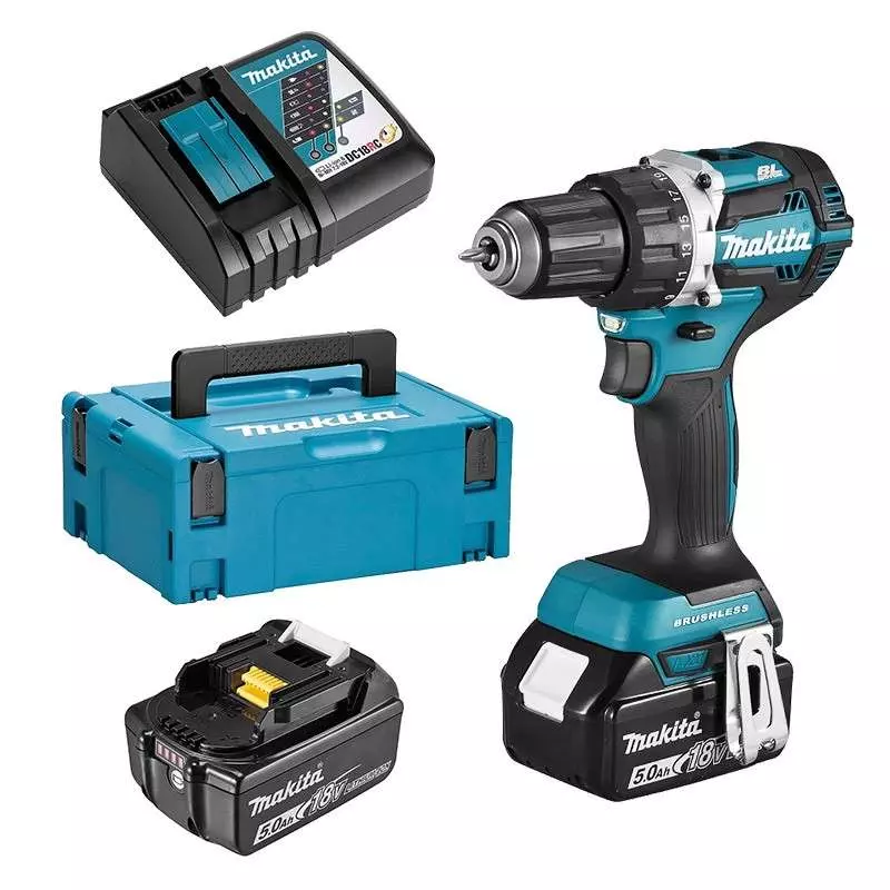 Perceuse visseuse 18V Ø 13 mm - MAKITA - Avec 2 batteries 18V Li-Ion 5.0 Ah, chargeur, MakPak- DDF484RTJ Perceuse visseuse 18V Ø 13 mm - MAKITA - Avec 2 batteries 18V Li-Ion 5.0 Ah, chargeur, MakPak- DDF484RTJ