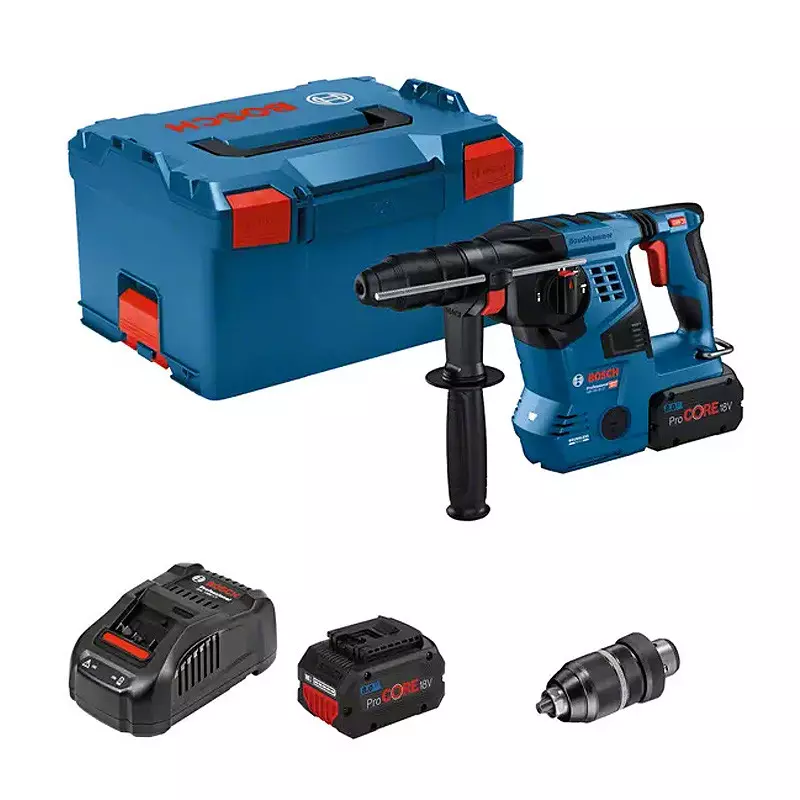 Perforateur SDS-PLUS GBH 18V-28 CF - BOSCH - avec 2 batteries 18V 8.0Ah - chargeur - L-BOXX - 611921002 Perforateur SDS-PLUS GBH 18V-28 CF - BOSCH - avec 2 batteries 18V 8.0Ah - chargeur - L-BOXX - 611921002