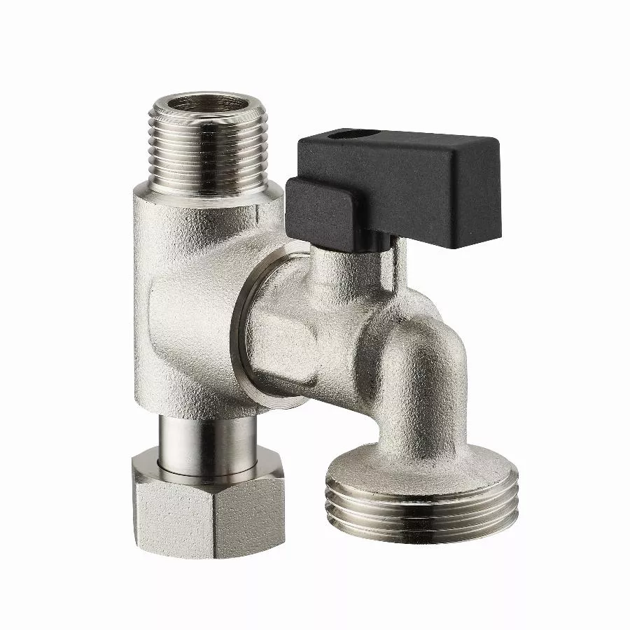 Robinet de repiquage machine à laver mâle femelle écrou libre MF3/8 (12x17) sortie mâle M3/4' (20x27) Ouverture fermeture par 1/4 tour NOYON & THIEBAULT - 805-122012PL1