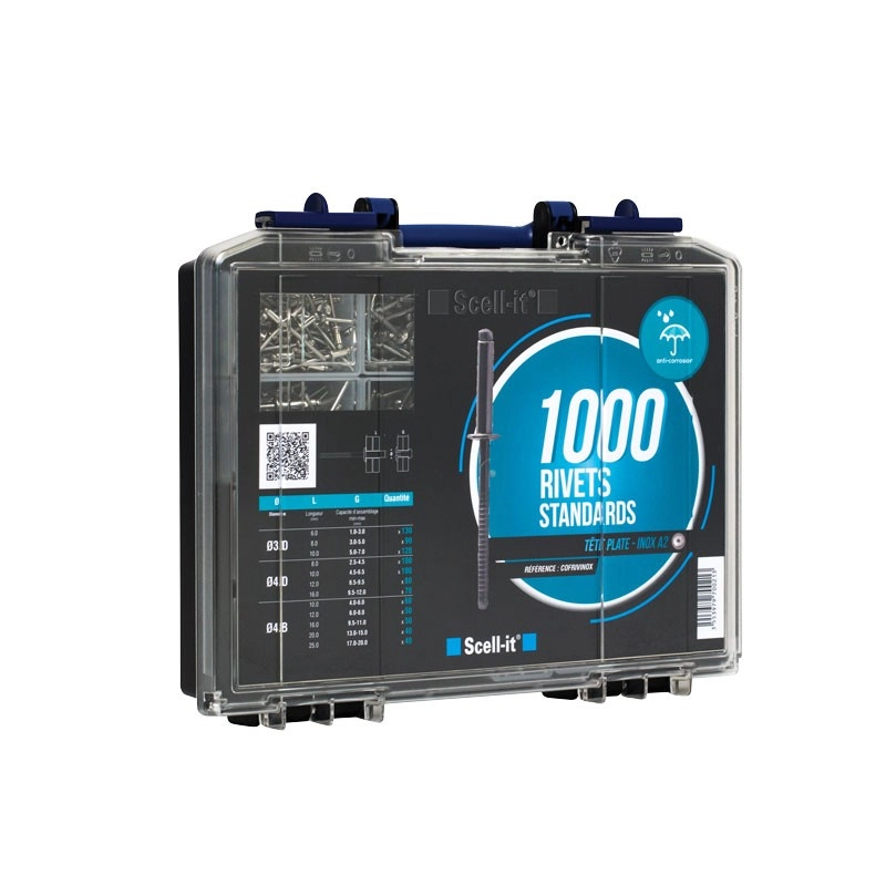 Coffret 1000 rivets standard tête plate SCELLIT - COFRIVINOX