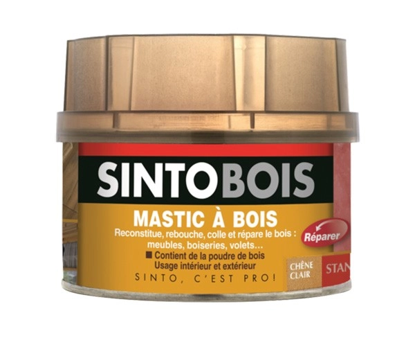 Mastic SINTOBOIS + Tube durcisseur SINTO - Chêne Clair - Boite 500 ml -33751 Mastic SINTOBOIS + Tube durcisseur SINTO - Chêne Clair - Boite 500 ml -33751