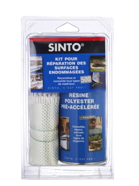 KIT SINTOFER pour réparation des surfaces endommagées 500 ML résine + ½ m² tissu - 31150 KIT SINTOFER pour réparation des surfaces endommagées 500 ML résine + ½ m² tissu - 31150