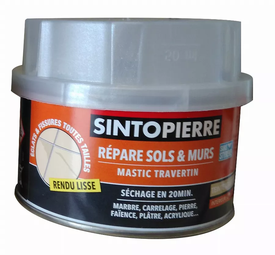 Mastic de réparation SINTOPIERRE Beige Travertin - Boite de 170ml - 32080 Mastic de réparation SINTOPIERRE Beige Travertin - Boite de 170ml - 32080