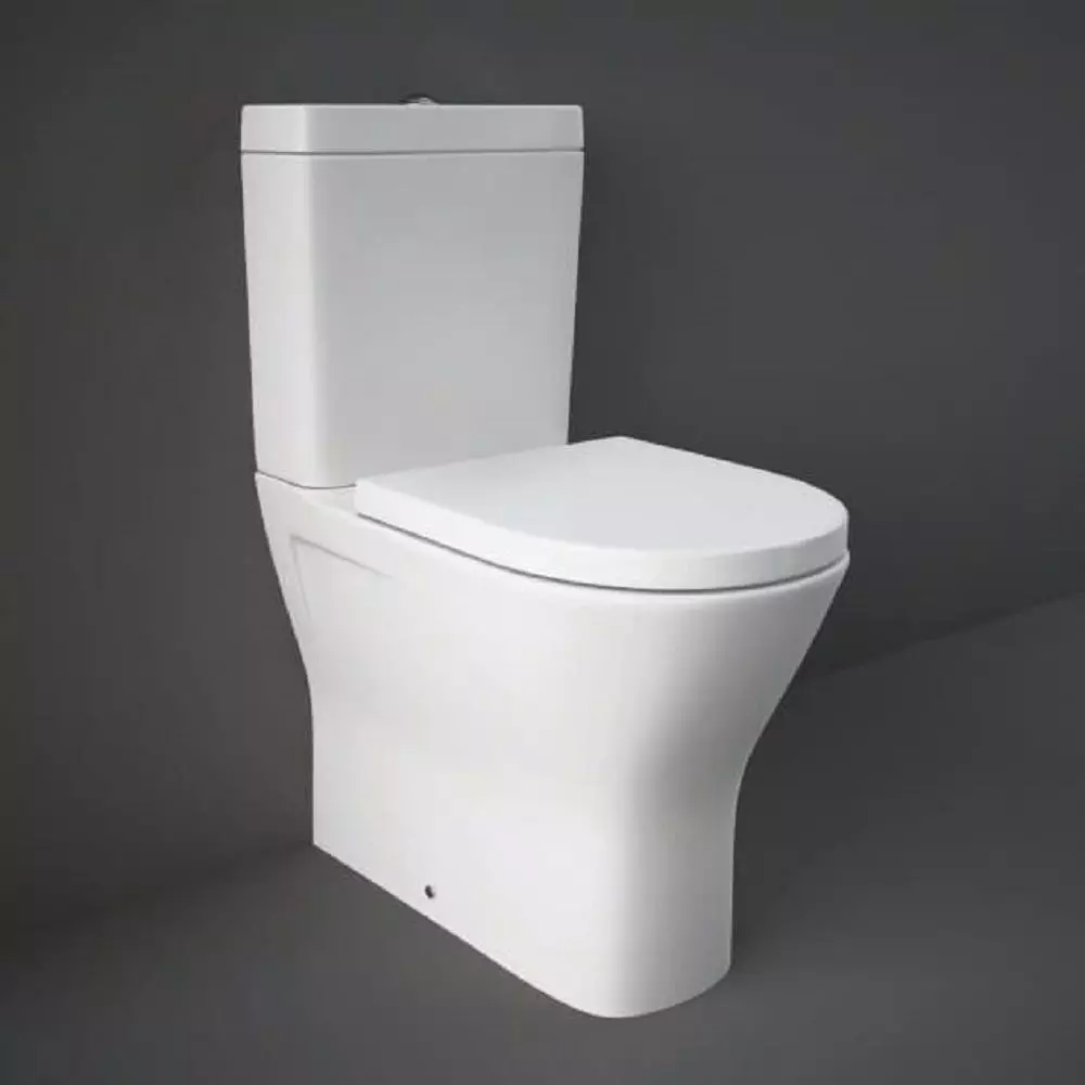 Pack WC moderne avec abattant enveloppant à fermeture douce – Sans bride – Blanc brillant – RAK Resort x Hudson Reed -RST23AWHA