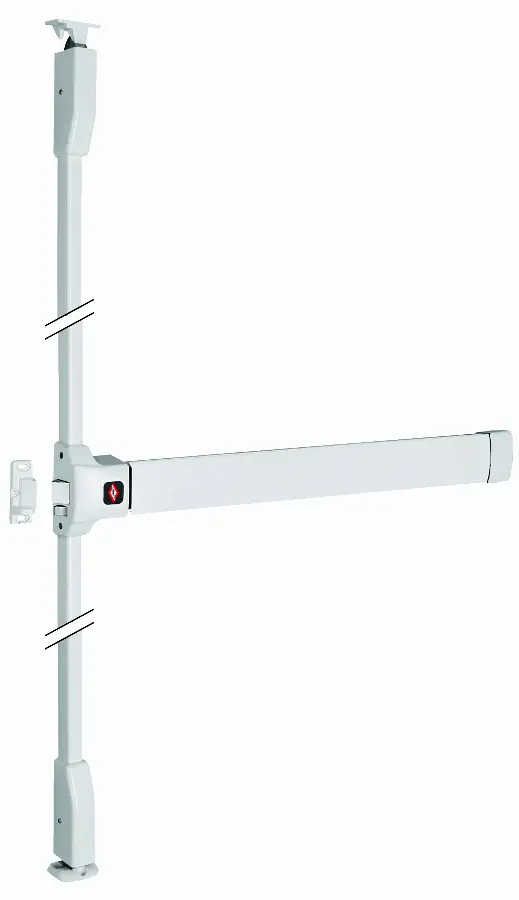Fermeture anti-panique JPM Push bar 90+ - 3 points latéral, haut et bas - 1141 mm - Blanche - PJ3100-68-0A