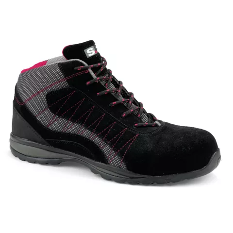 Chaussure haute LEVANT S1P - S 24 BOSSI INDUSTRIE - Cuir croûte velours noir / toile grise - 5222 Chaussure haute LEVANT S1P - S 24 BOSSI INDUSTRIE - Cuir croûte velours noir / toile grise - 5222