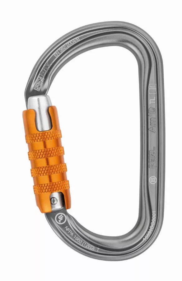 Mousqueton PETZL Am'D - Asymétrique léger - Fermeture triple action - M34A TL Mousqueton PETZL Am'D - Asymétrique léger - Fermeture triple action - M34A TL